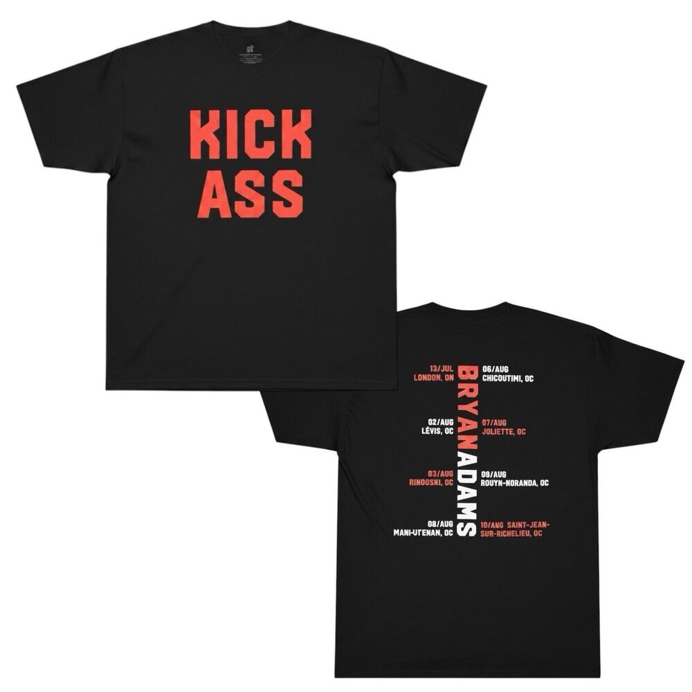 Bryan Adams T-Shirt Unisex XXL 2XL Kick Ass Canada Tour Graphic Tee Crew NEW